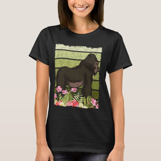 Camiseta Ape Tropical Macaco Lover Gorilla Lover Retro Gori (Frente)