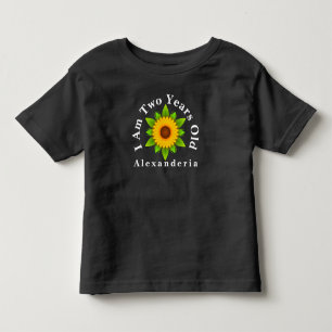 Camiseta Apelido de girassol amarelo, tenho 2 anos de idade