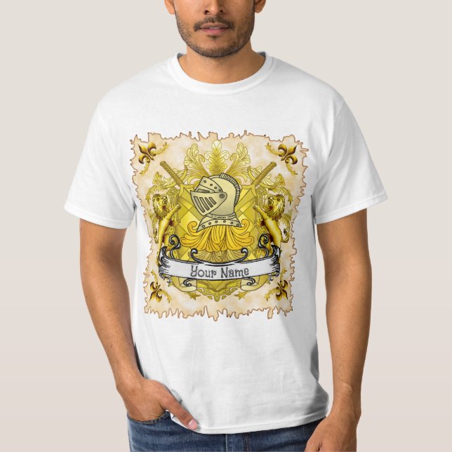 Camiseta Apelido de repouso da família Knight amarela (Frente)