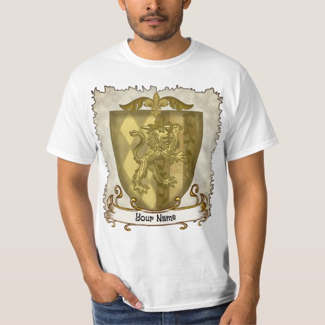 Camiseta Apelido de repouso da família Lion Shield (Frente)