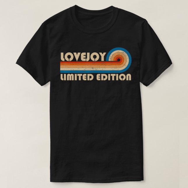 Camiseta Apelido LOVEJOY Retro Vintage 80s 90s Aniversário  (Frente do Design)