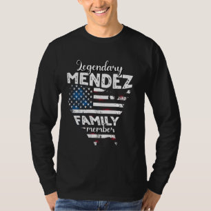 Camiseta Apelido Mendez EUA Sinalizador Mendez Sobrenome Me