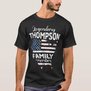 Camiseta Apelido Thompson US Flag Thompson Sobrenome Thomps
