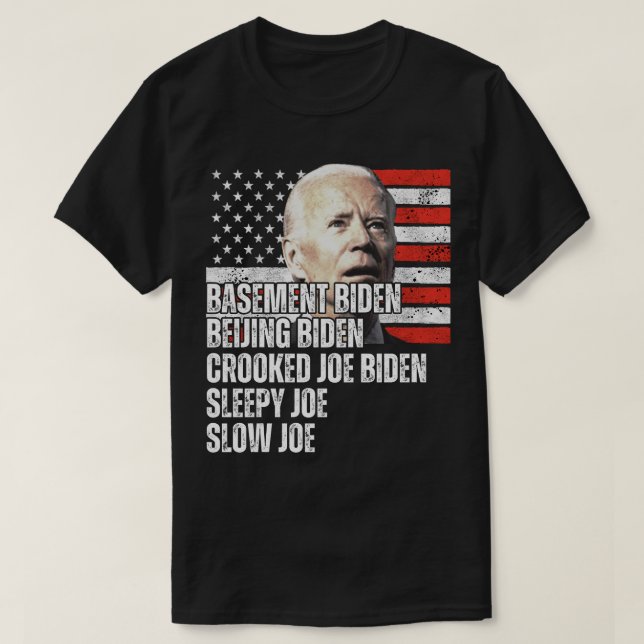 Camiseta Apelidos de Trump para Biden (Frente do Design)