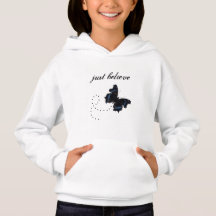 Apenas acredite o Hoodie com a borboleta para