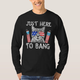 Camiseta Apenas Aqui Para Bang 4 De Julho Cat Meowica Ameri