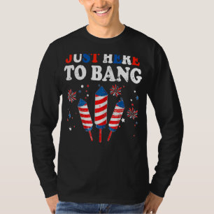 Camiseta Apenas Aqui Para Bang 4 De Julho Fireworks America