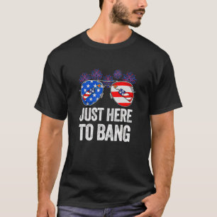 Camiseta Apenas Aqui Para Bang Sunglass Usa Flag Fireworks