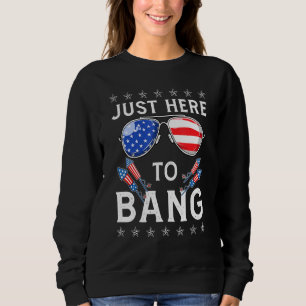 Camiseta Apenas Aqui Para Bang Usa Flag Sunglass 4 De Julho