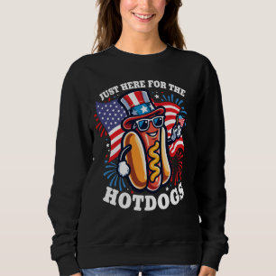 Camiseta Apenas aqui para o CHURRASCO Hotdog Divertido 4 de