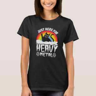 Camiseta Apenas Aqui Para Um Gato Pesado De Gótico De Satã 