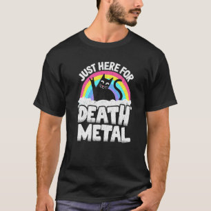 Camiseta Apenas Aqui Pelo Heavy Metal Satan Goth Cat Death