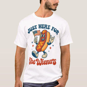 Camiseta Apenas Aqui Por Causa Das Salsichas Funny Hot Dog