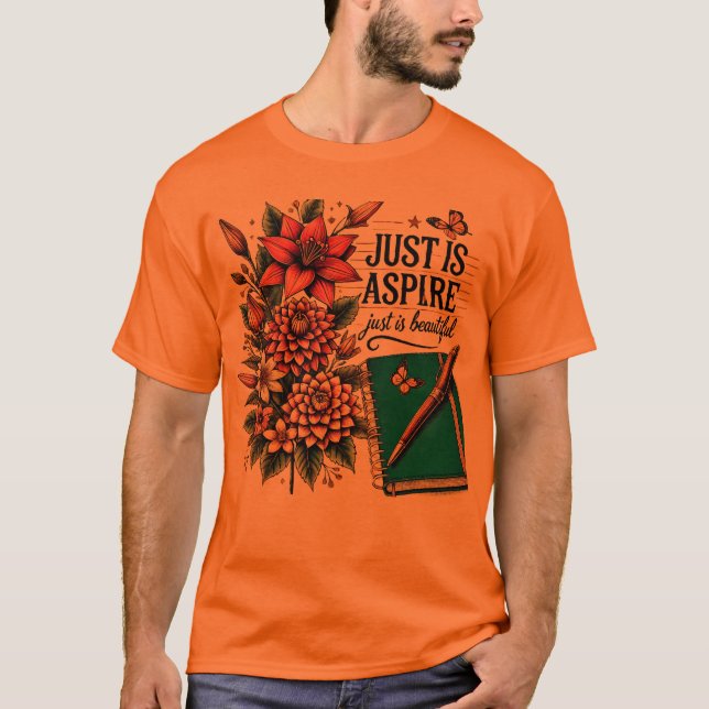 Camiseta Apenas Aspire Design com Flores (Frente)