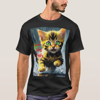 Camiseta Apenas boas vibrações: Gato na Chuva Gráfica T-Shi