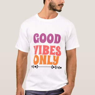 Camiseta Apenas Boas Vibrações Rosa Roxo Laranja Positivo R