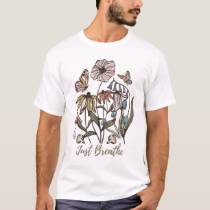 Camiseta Apenas Breathe-Wildflower-Yoga-Nature-Cute