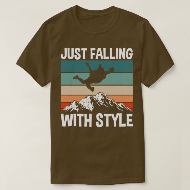 Camiseta Apenas caindo com estilo (Frente do Design)