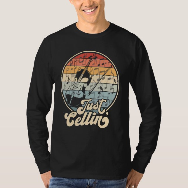 Camiseta Apenas Cellin Retro Violoncelo Engraçado Violoncel (Frente)