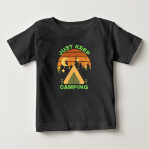 CAMISETA APENAS CONTINUE ACAMPANDO