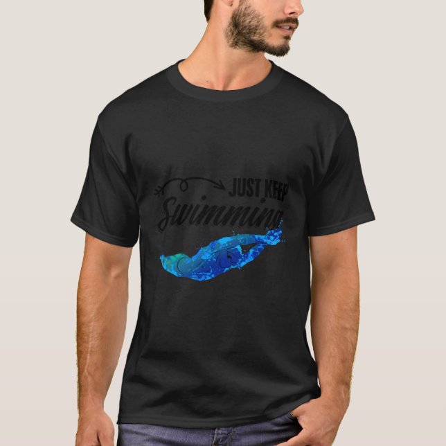 Camiseta Apenas Continue Nadando O Esporte Nadando Equipe N (Frente)