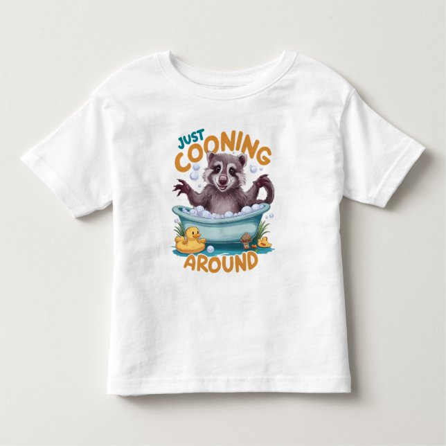 Camiseta Apenas Cooning, Aventura de banho divertida do gua (Frente)
