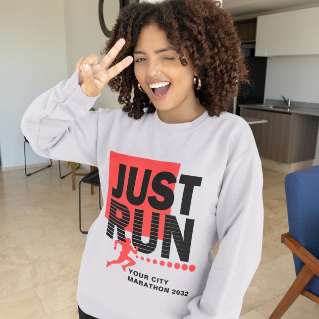 Camiseta Apenas corra o Red Marathon Runner Race Women's (Just Run Red Marathon Runner Track Race Womens Sweatshirt)