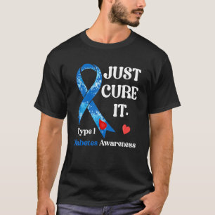 Camiseta Apenas Cure Faixa Azul Conscientização sobre Diabe