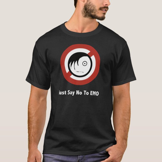 Camiseta Apenas diga não ao preto de EMO (Frente)