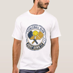 Camiseta Apenas Dink É Funny Retro Clube de Pickleball Embl