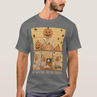 Camiseta Apenas Esperando Pelo Abóbora De Halloween Homens