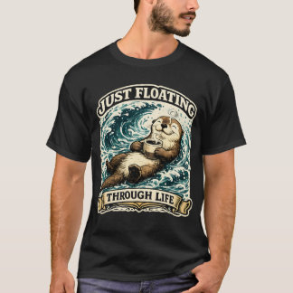 Camiseta Apenas Flutuando Pela Vida Lontra Marinha