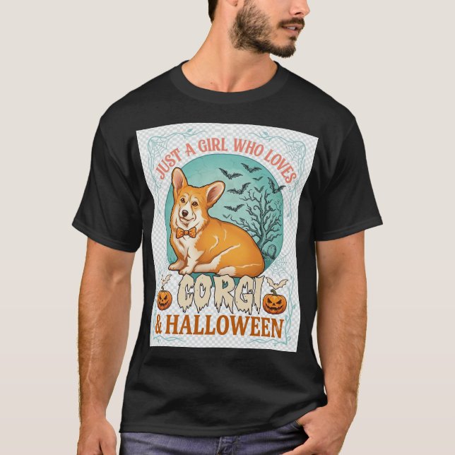 Camiseta Apenas Garota Que Ama Corgi Abóboras De Halloween  (Frente)
