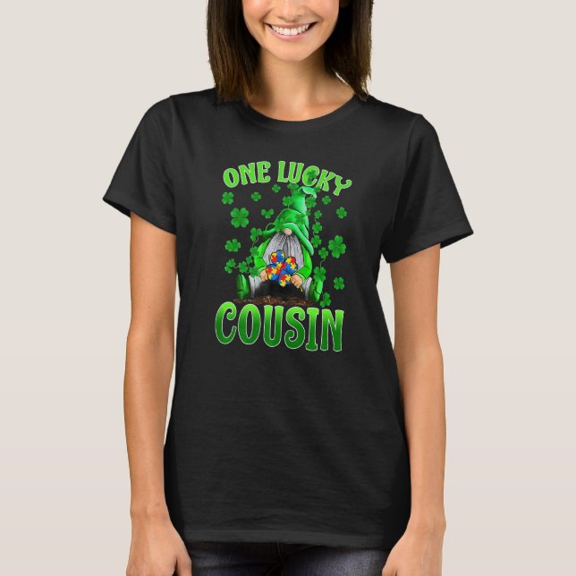 Camiseta Apenas Gnomos Primos Sortudos Autismo Dia de São P (Frente)