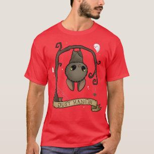 Camiseta Apenas Hangin Bat Cute Halloween Animal Spooky Ado