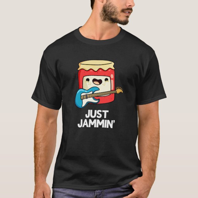 Camiseta Apenas Jammin Funny Rocker Jam Pun Dark BG (Frente)