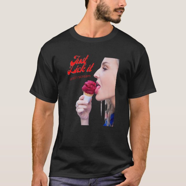 Camiseta Apenas Lick It Sorvete | Cone Sorvete Engraçado (Frente)