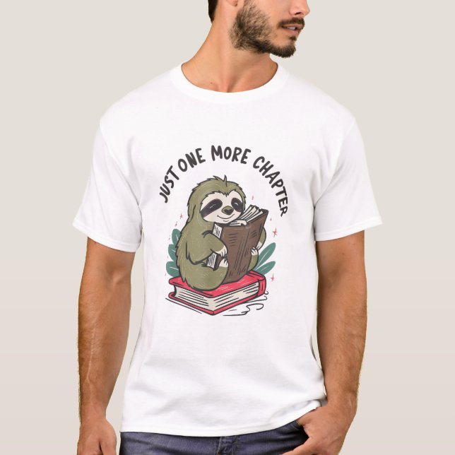 Camiseta Apenas mais um capítulo Cute Sloth Bookworm Sloth  (Frente)