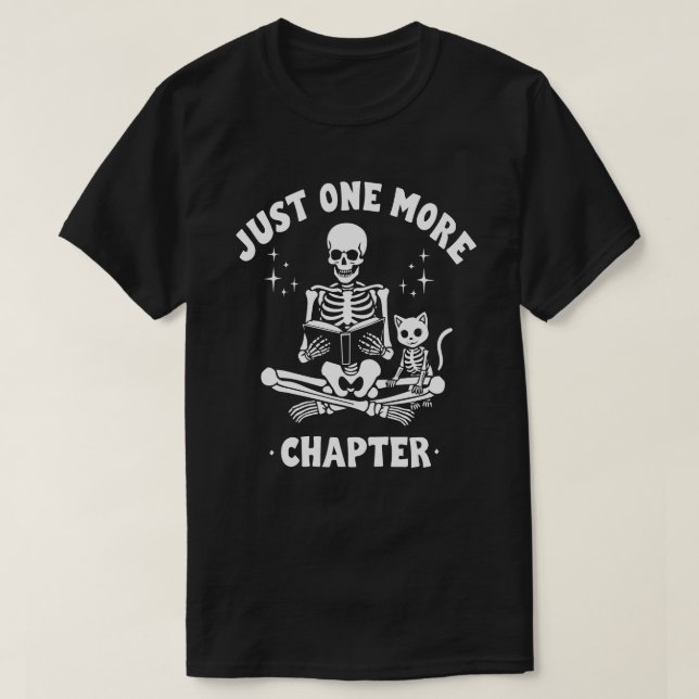 Camiseta Apenas Mais Um Capítulo Skeleton E Livro De Gato (Frente do Design)