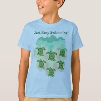 Camiseta Apenas mantenha nadar, tartarugas do bebê