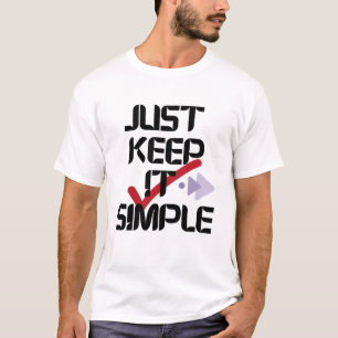 Camiseta Apenas Mantenha Simples   Branco dos Homens Minima