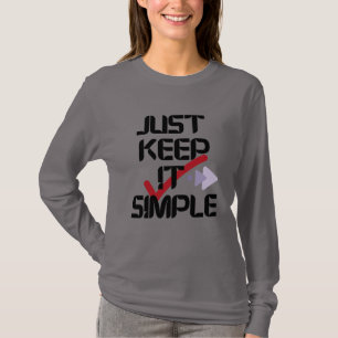 Camiseta Apenas Mantenha Simples Cinzas femininas minimal