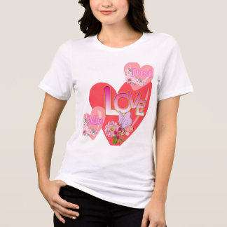 Camiseta Apenas me ame - Design Romântico do coração