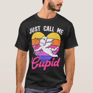 Camiseta Apenas Me Chame de Cupido Valentine Coração de Set