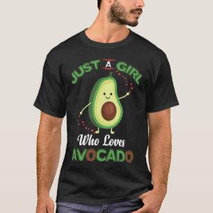 Camiseta Apenas Menina Ama Abacate Yoga Fofo Veggie Saudáve