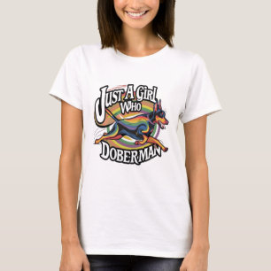 Camiseta Apenas Menina Que Ama Doberman