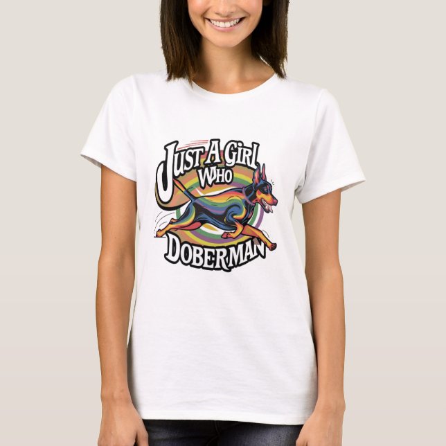 Camiseta Apenas Menina Que Ama Doberman (Frente)