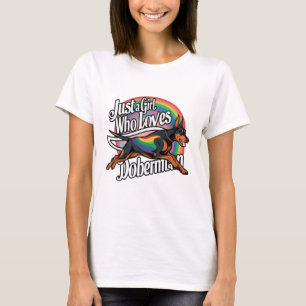 Camiseta Apenas Menina Que Ama Doberman