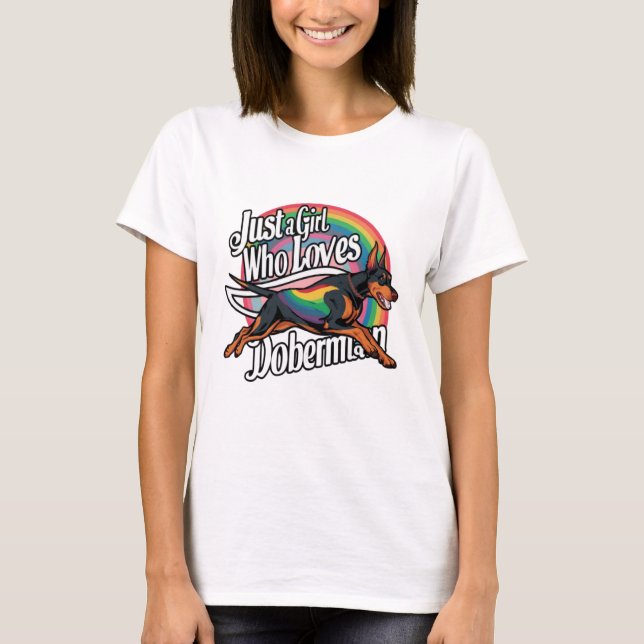 Camiseta Apenas Menina Que Ama Doberman (Frente)
