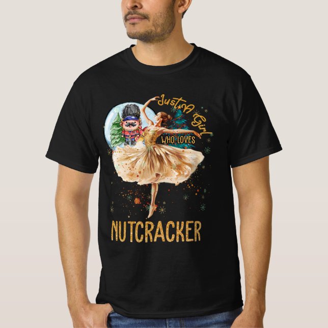 Camiseta Apenas Menina Que Ama Nutcrackers Balé De Natal (Frente)
